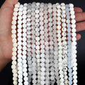 AsVrai U Natural Stone Beads White Quartz Jade Agate Jasper Silver Color Gemstone Beads for Jewelry Making Findings DIY Bracelet