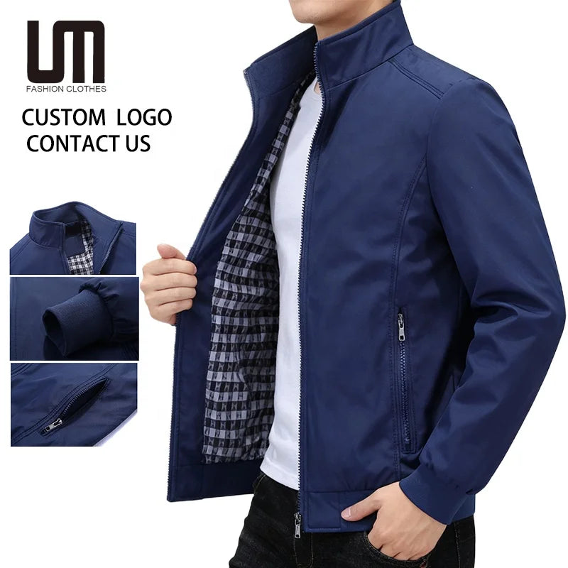 Custom Logo Wholesale Spring Autumn Casual Men Clothing Slim Plus Size 6XL 7XL 8XL Coats Bomber Jacket