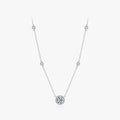 925 Sterling Silver Wedding Engagement Bridal Jewelry Luxury Round Brilliant Cut Clear AAAAA Zircon Pendant Necklace for Women