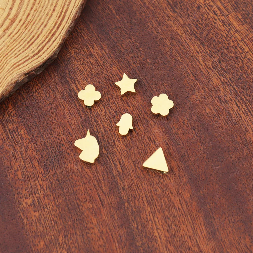 Wholesale Personalized Jewelry Charms Unicorn Clover Flower Star Gold Plate Pendant for Jewelry Bags Luxury