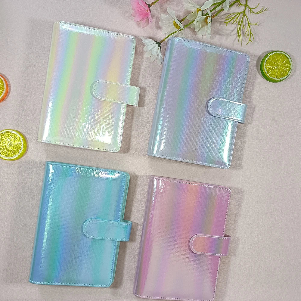 Best Sell Products Notebooks Customizable Striped Glitter Design A6 Budget Binder Organizer Planners Binders Budget