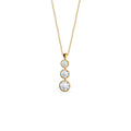 Laodun Latest Design Women Sterling Silver Necklace Elegant Simple Pendant Minimalist S925 Zircon Necklace Vermeil