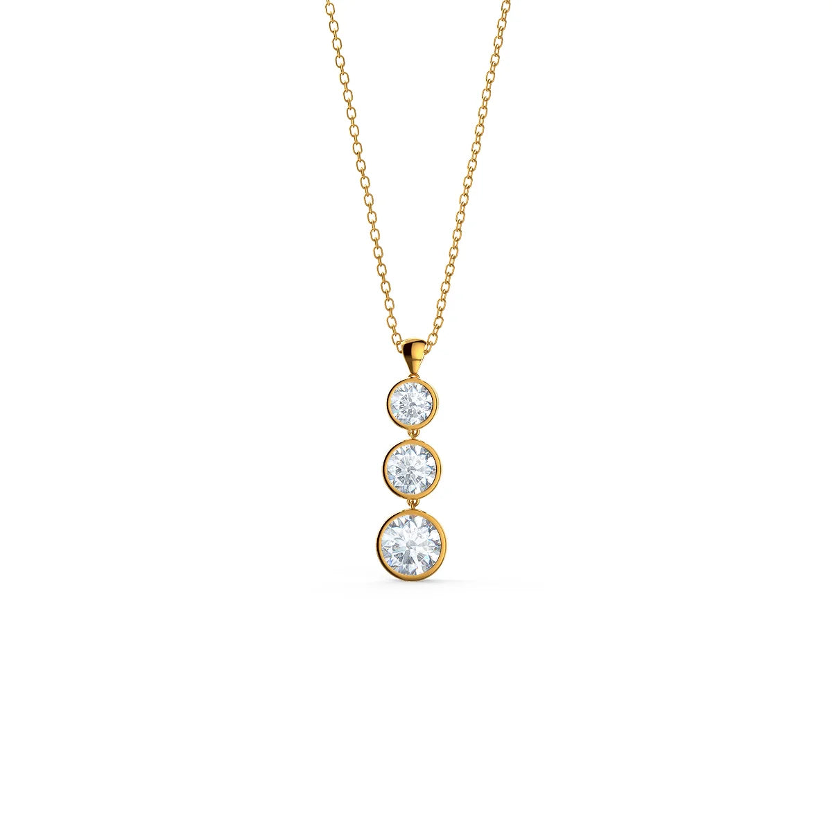 Laodun Latest Design Women Sterling Silver Necklace Elegant Simple Pendant Minimalist S925 Zircon Necklace Vermeil