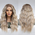 Fast Shipping 13*6 Lace Wig Imported High Temperature Fiber Wig Curl Soft Durability Handmade Lace Real Photo Blonde Layered