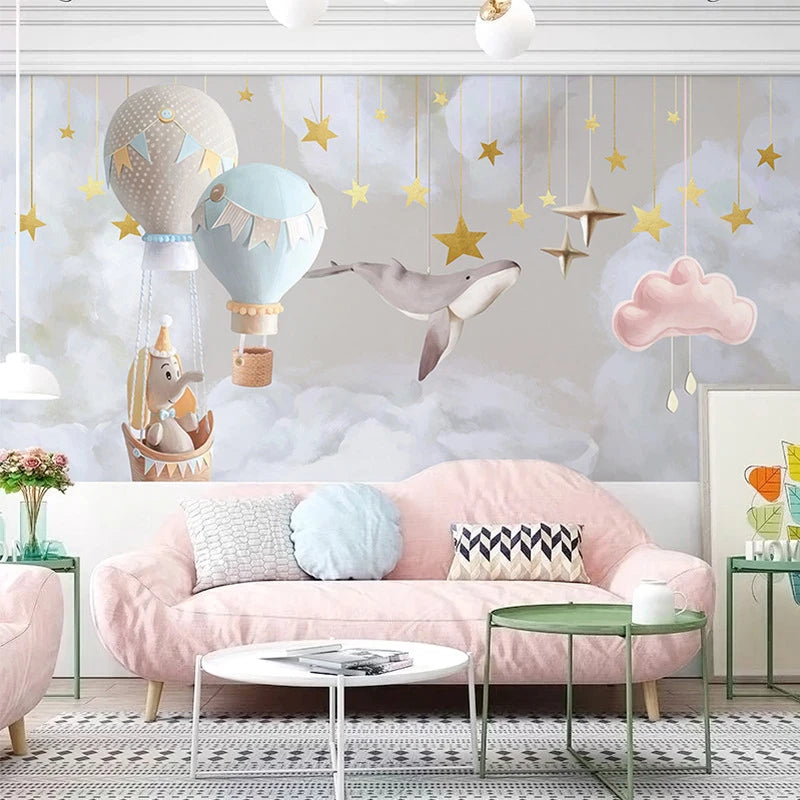 Non Woven Grass Cloth PVC Forest Flower Wood Decorative Wall papers Decor Living Room Children 5D 3D Tropical Wallpaper