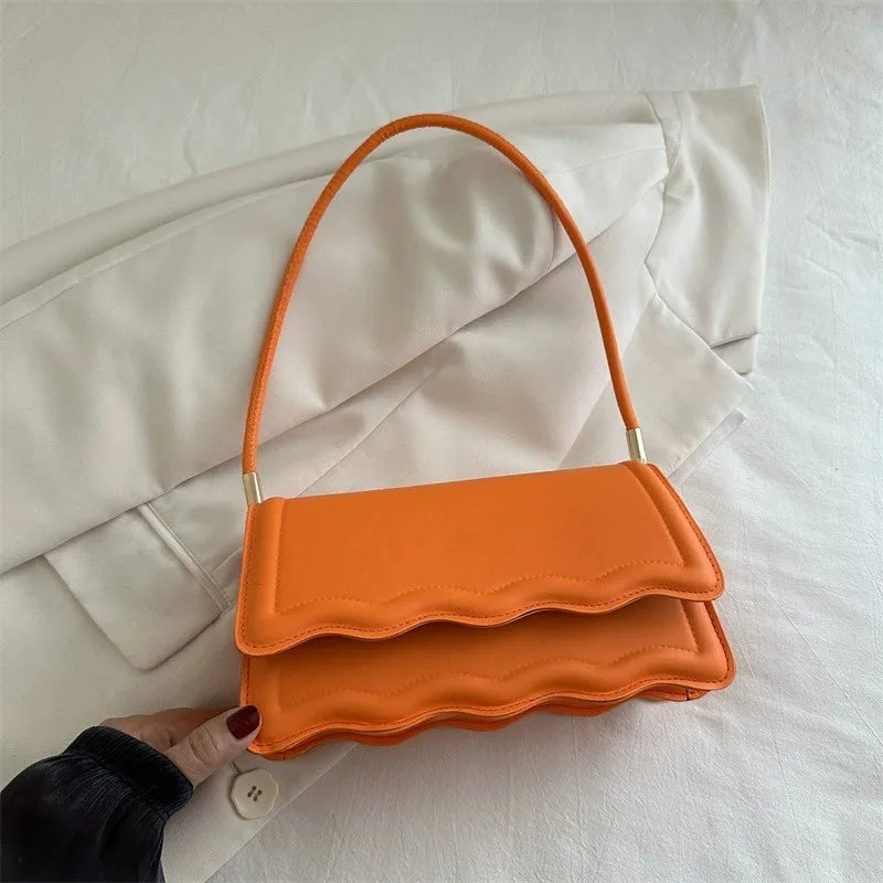 Trendy All-Seasons Crossbody Square Bag New Colorful Underarm PU Women Bag Luxury Handbags for Womens Famous Brands