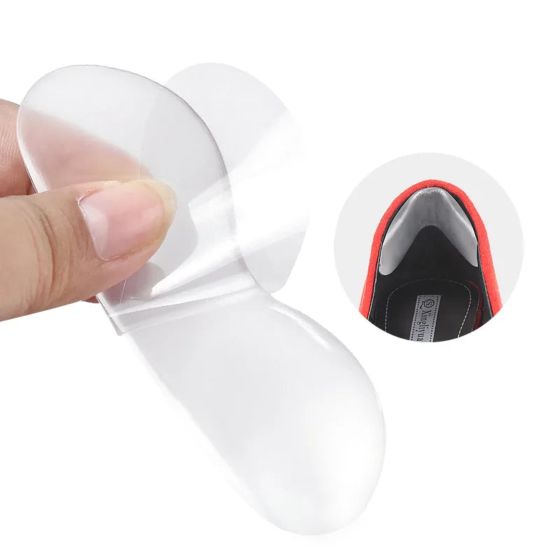 Gel Heel Grips Liner Self-Adhesive Foot Care Heel Protector Reusable Soft Adhesive Shoe Pad Gel Heel Cushion Inserts Toe Caps