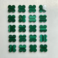 HQ Gems 13x13x2mm Four Leaf Clover Stone Natural Green Malachite Clover Necklace