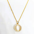 SC Fashion Inlaid Zircon Round Circle Pendant Necklace TikTok Personalized 18K Gold Rotatable Moonstone Opal Necklace for Women