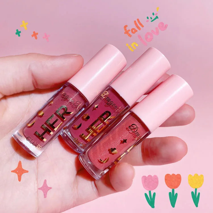 8 Colors Liquid Lipstick Waterproof Moisturizing Long Lasting Shiny Lip Gloss Natural Makeup Jelly Lip Glaze Shimmer