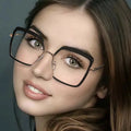 Jiuling Eyewear Double Colors Tr90 Frame Spectacles Spring Legs Oversized square Frame Prescription Glasses for All People