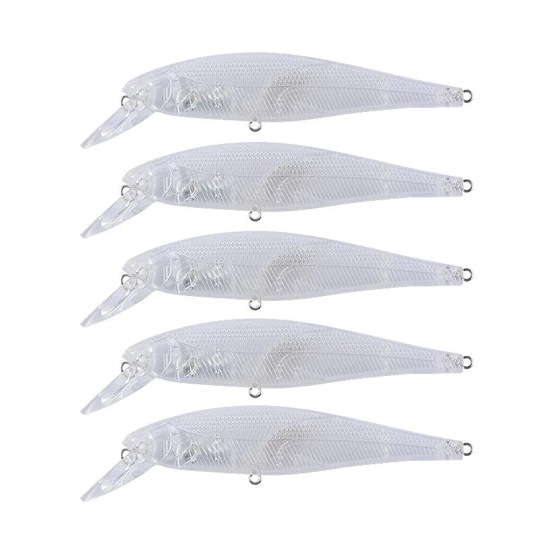 DORISEA G51 Unpainted Blank Plastic Hard Artificial Fishing Bait Lure Minnow Popper Crankbait for Lake & Stream 11cm 11.5g