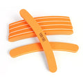 Custom Logo Orange Sponge Nail File Double Sided 100 180 Grit Banana Shape Nail Buffer File