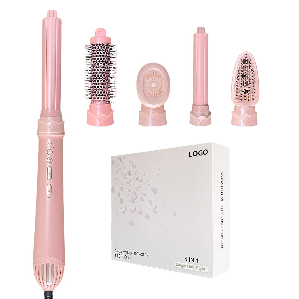 Professional Hair Straightener Curler Styling Tools Hot Air Brush 5 in 1 Styler Hair Dryer One Step Hot Air Brush Dryer