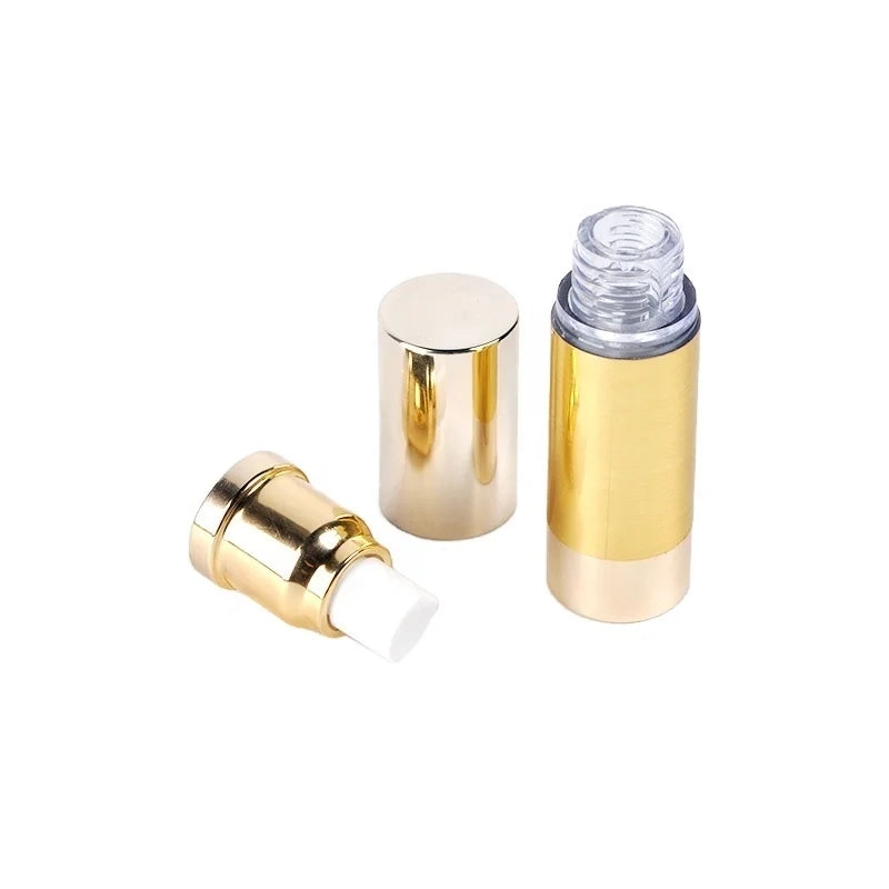 Custom Aluminum Gold Luxury Empty 10ml-100ml Perfume Serum Refill Cream Lotion Cosmetic Airless Pump Bottle