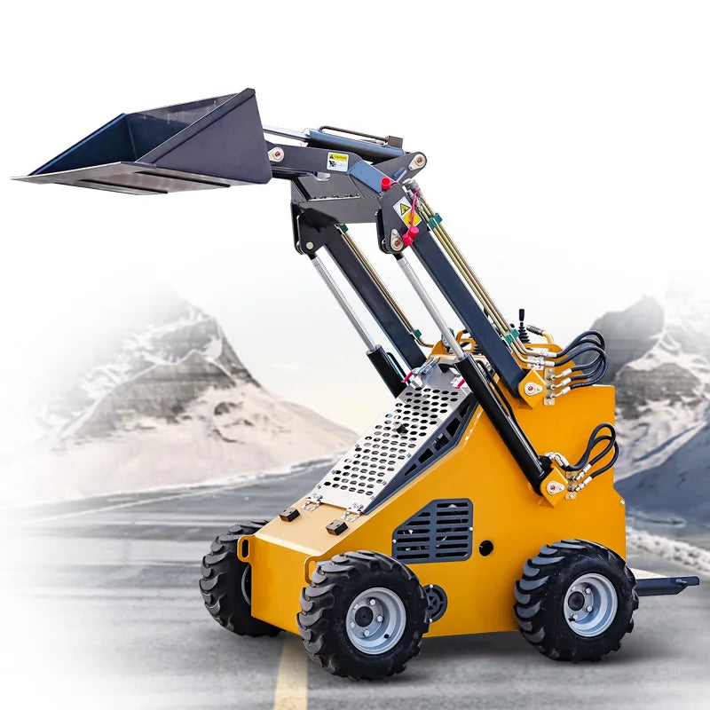 Mini Best Quality and Price Skid Steer Loader Solid Tire Hydraulic Earth Auger