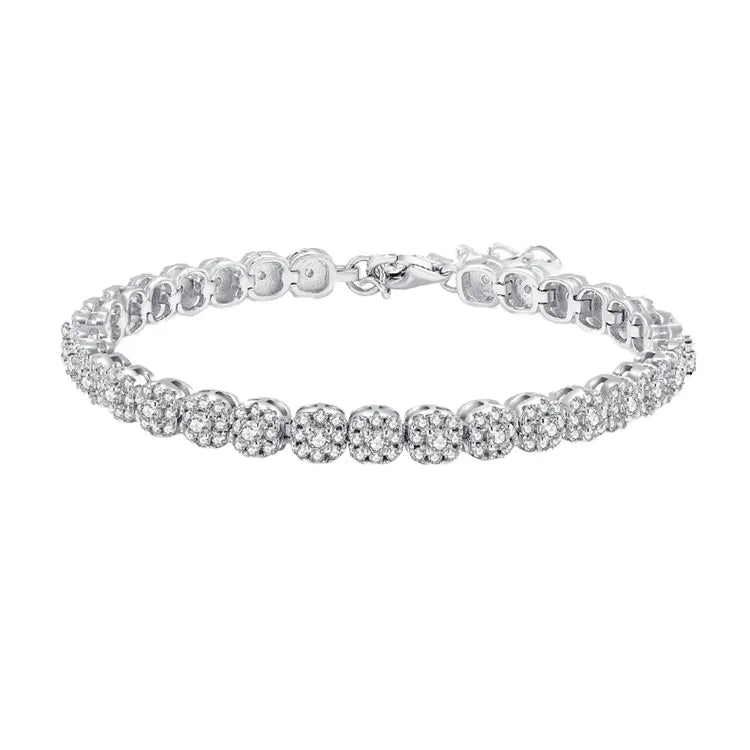 Goldleaf 925 Micro Sterling Silver VVS Moissanite Tennis Chain Bracelet for Women 2-8mm Wide Stock Jewelry