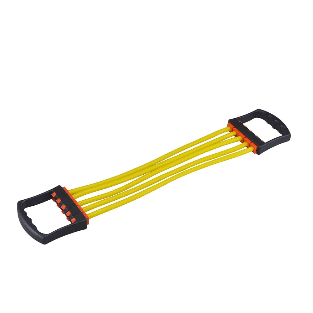 Home Fitness Accessories Chest Expander Elastic 5 Exercise Tubes Resistance Bands with Handles