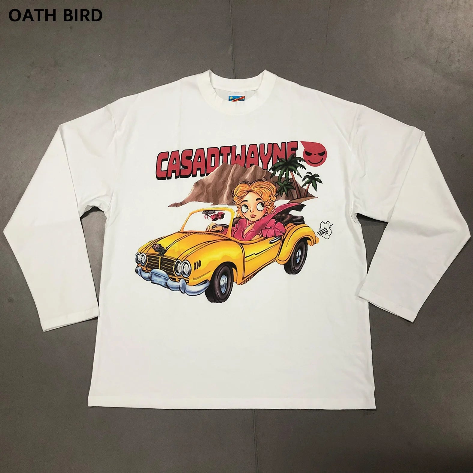 Custom Embroidery DTG Printing Logo Unisex T-shirt 100% Combed Cotton 220gsm Crew Neck Heavyweight Men's Long Sleeve T Shirt