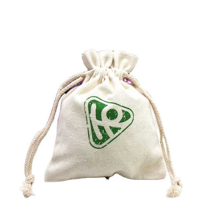 Wholesale Eco-friendly Screen Printed Drawstring Cotton Canvas Bags for Cosmetic Gift Jewelry Packaging Custom Color