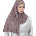 Beautiful Turban Premium Chiffon Cotton Geometric Design Malaysian Muslim Hijab Robe for Women