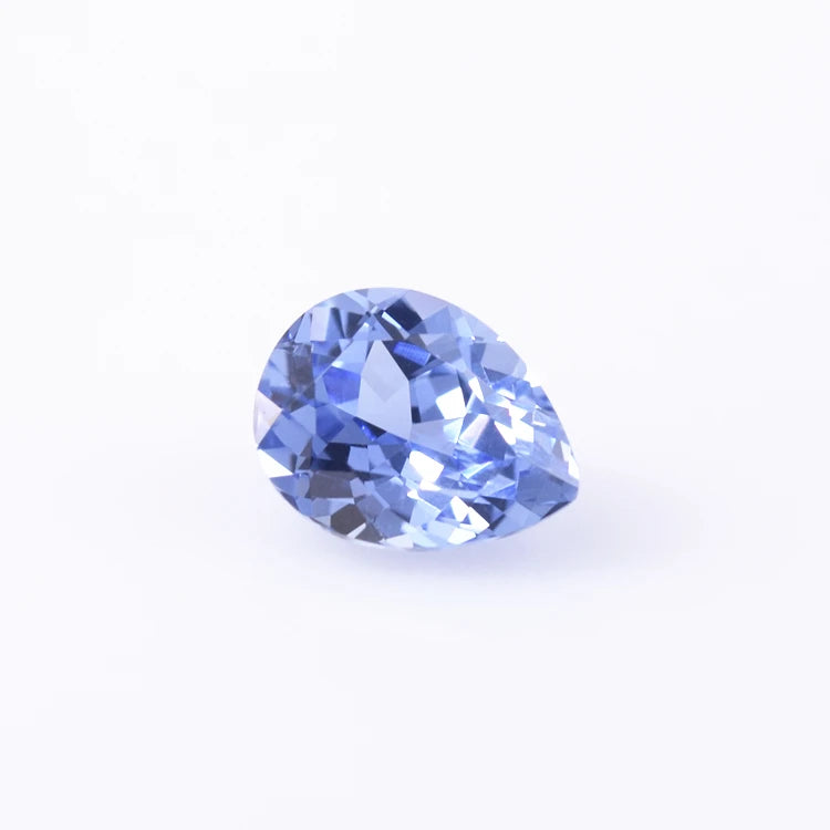 Roomy Wholesale Pear Cut Lab Grown Blue Sapphire Gemstone 5A Cornflower Sapphire Lab Created Loose Gemstone Buyer for Jewelry