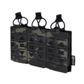 TOPTACPRO Laser Cut Camo Black Magazine Carrier Pouch Triple Magazine Pouch for 5.56mm Magazine
