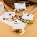 Europe America Earrings Set Fashion Retro Acrylic Earrings Creativity Pearl Earrings