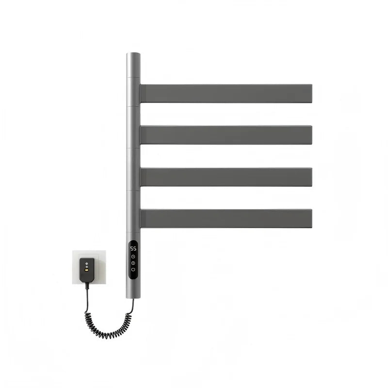 2025 Smart Electric Stainless Steel Heated Towel Rack with Constant Temperature Rotating Towel Rack and Heater for Bathrooms