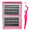 Wholesale Diy Cluster Eyelash Segment Kit Premade Fan Cluster Eyelashes With Bond and Seal and Remover Diy Lash Extension Kit