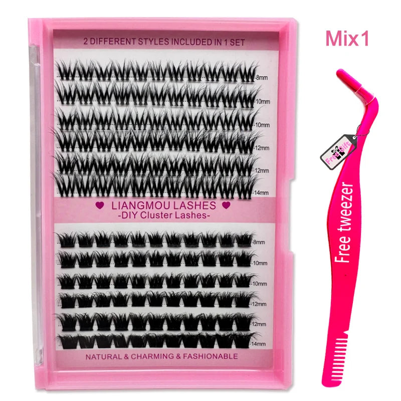 Wholesale Diy Cluster Eyelash Segment Kit Premade Fan Cluster Eyelashes With Bond and Seal and Remover Diy Lash Extension Kit
