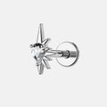 TOPOSH G23 Children's Titanium Zircon Earrings ASTM F136 Jewelry Piercing Butterfly Flower Flat Back Cartilage Labret Lip