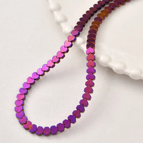6mm Natural Multi Color Black Hematite Loose Gemstone Beads Heart Shape Beads for Jewelry Making DIY Bracelet Necklace