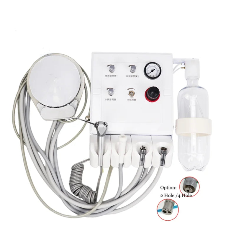 Dental Portable Turbine 2/ 4 Hole Hanging Type Portable Unit With 4 Holder 3 Way Syringe Weak Suction