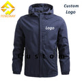Fengway Custom Men's Sport Casual Bomber Jacket with Hood Windproof Zipper Trendy All-Match for Outdoor Use