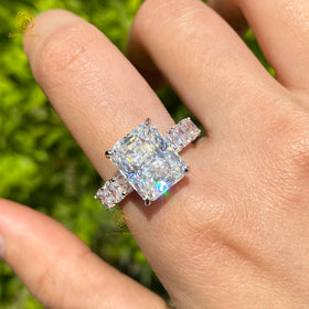 Wholesale GRA VVS D 5CT Carat 9x11MM Big Radiant Moissanite Diamond Ring 925 Sterling Silver Engagement Fine Jewelry for Men