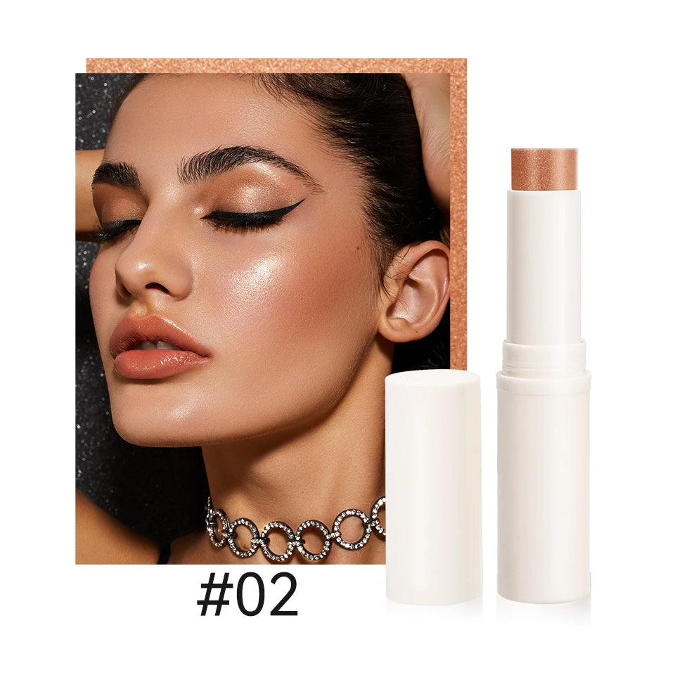 Private Label Wholesale Vegan High Pigment Mineral Shimmering Highlighter Stick 4-Color Pastel Glitter Waterproof Long Bronzer