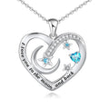 GP14 Distance Love You to the Moon and Back Pendant 925 Sterling Silver Heart Pendant for Necklace Jewelry Gifts for Women