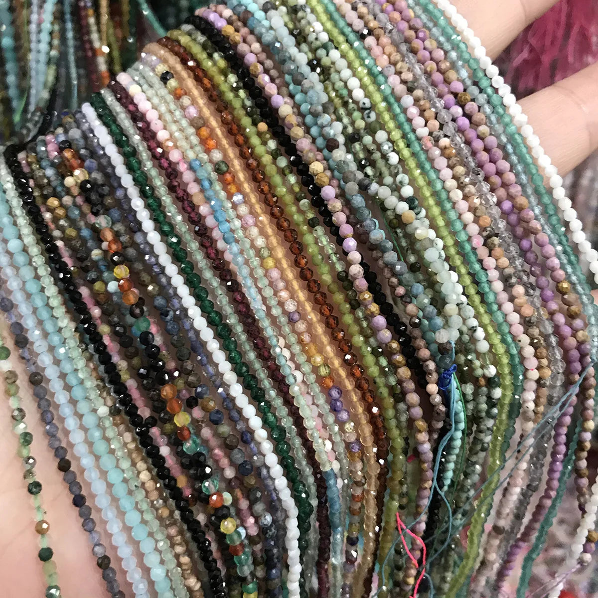 Jewelry DIY Accessories Faceted Genuine Natural Gemstone Loose Stone Beads 3mm Cutting Loose Strand Beads for Jewelry Making