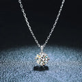 SC Fine S925 Sterling Silver Jewelry Necklaces Classic Luxury 0.5 Carat 1 Carat Four-prong Moissanite Diamond Necklace Women