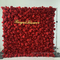 Silk 3d Artificial Flower Wall for Wedding Decoration Cloth Back Roll up Red Rose Flower Wall