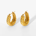 New Arrival Classic 18K Gold Plated Croissant Hoop Earrings Stainless Steel Earrings Non-tarnish Jewelry