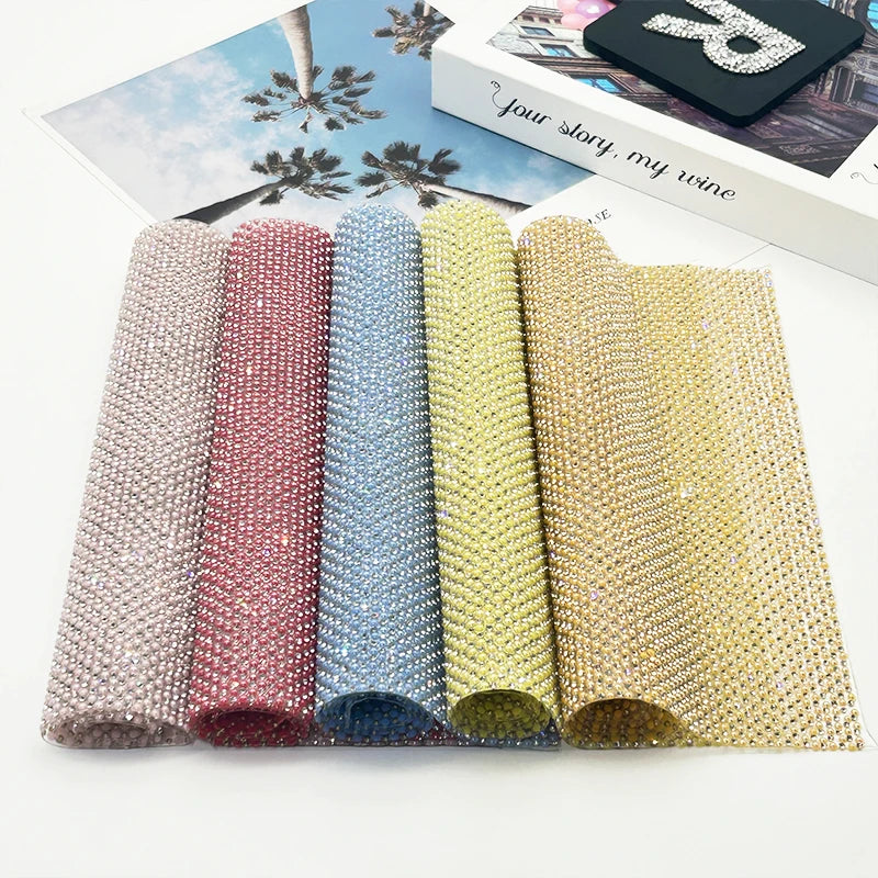 New 3mm Pearl Rhinestone Sheet With Rhinestone Decoration Crystal Diamond Self-adhesive Rhinestone Mesh