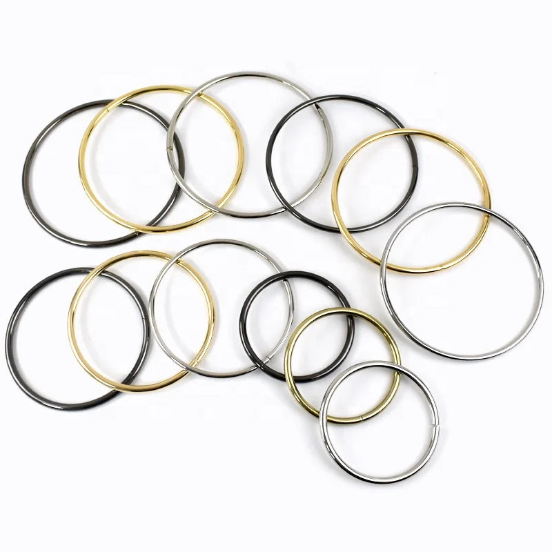 Meetee F1-77 65-150mm Wire Size 5.8mm Zinc Alloy Circle Handle Round O Ring Hardware for Clothing Handbag Ring Buckles Accessory