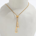 Joolim Jewelry 18K Gold Simple Resizable  Geometric Triangle Clavicular Chain Necklace Korean Fashion Stainless Steel Jewelry