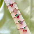 Beautiful Cherry Peach Ring Jewelry Exquisite Shiny Color Zircon Ring Lovely Tropical Fruit Ring for Women Girls
