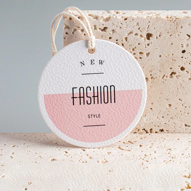 Hot Selling Custom Design Printing Name Logo Eco-Friendly Garment Hang Tags with String Round Paper Labels for Shoes & Bags