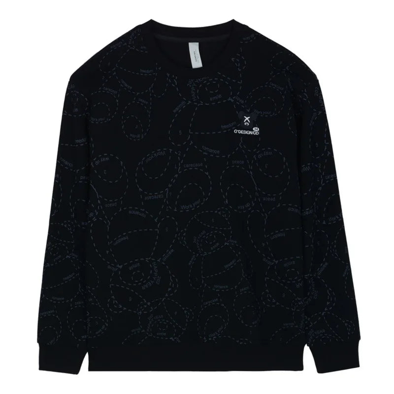 Custom Men's Long Sleeve Pullover Crew Neck Print 7GG Gauge Monki Sweater Winter Knit Polyester/Cotton Anti-Wrinkle Anti-Pilling