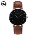 Hannah Martin CH02 Quartz Wristwatch for Men Simple Business Fashion Waterproof Alloy 20mm Leather Top Gift for Men
