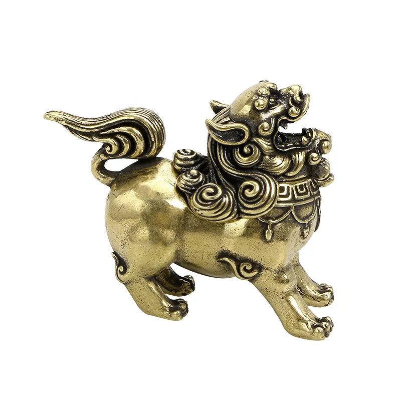 Brass Crafts  Mini lion Copper Incense burner Classical unicorn Copper Incense burner Retro